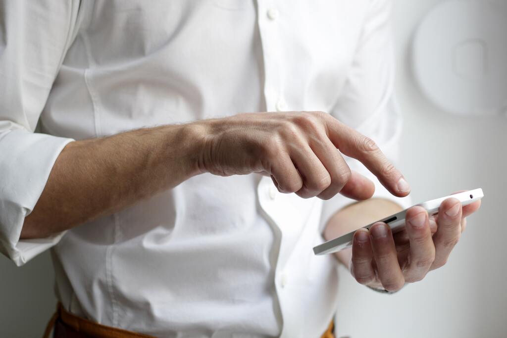 man holding phone